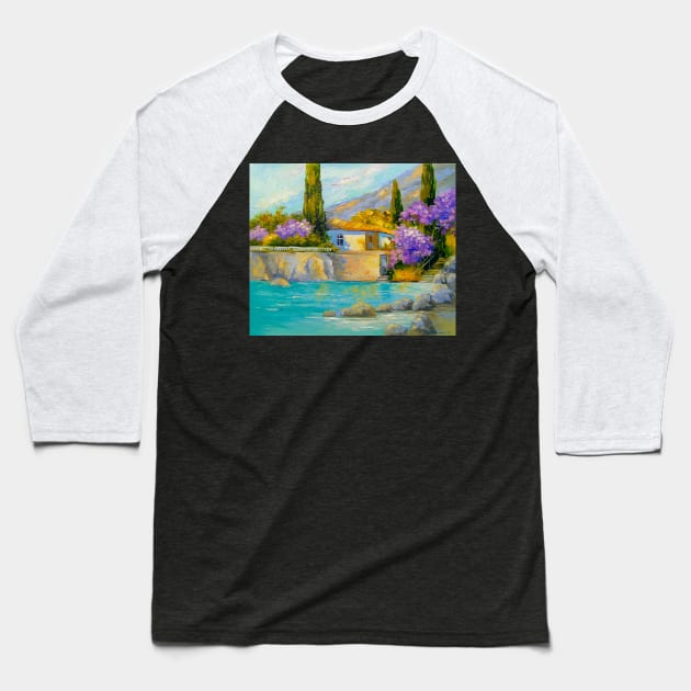 Villa by the sea Baseball T-Shirt by OLHADARCHUKART